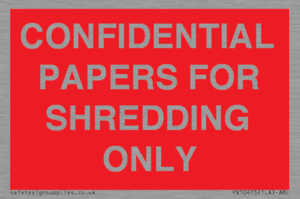 CONFIDENTIAL PAPERS FOR SHREDDING ONLY